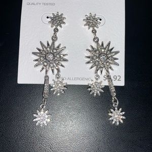 Silver star earrings
